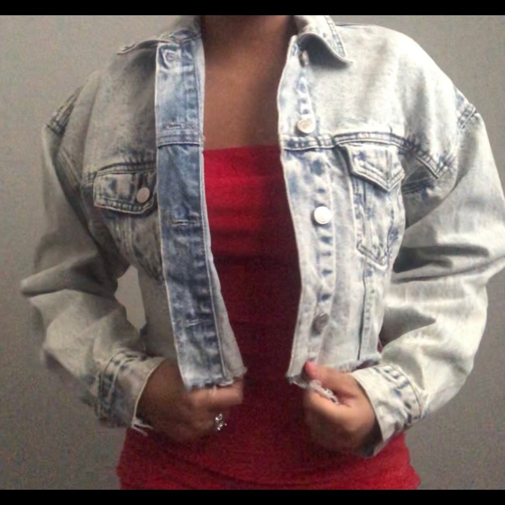cropped f21 jean jacket